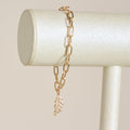 Textured Leaf Charm Bracelet