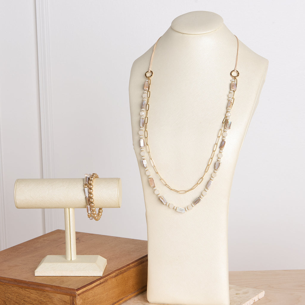 Multi Stone Stretch Bracelet
